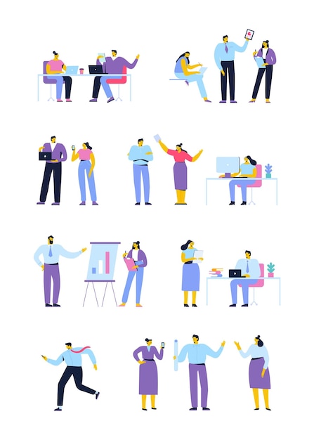 Men and women Business team. Teamwork, brainstorming. Success. Flat vector characters