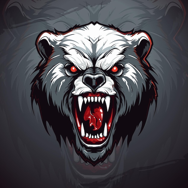 Vector menacing mauler dynamic evil bear mascot logo for team gear amp apparel