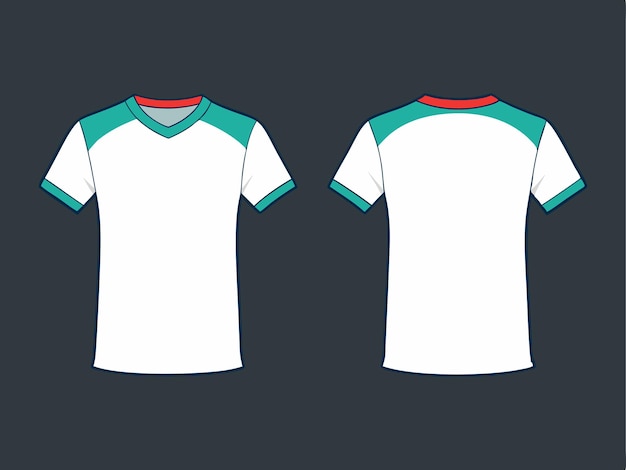 Mens blank t shirt mockups front and rear side view vector illustration