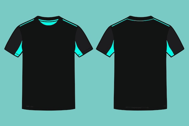 Mens blank t shirt mockups front and rear side view vector illustration