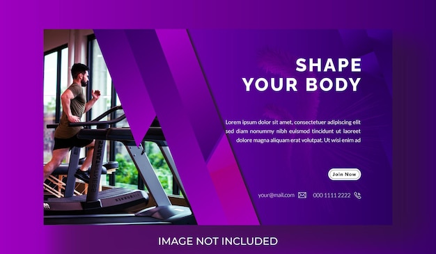 Mens fitness social media banner template premium vector