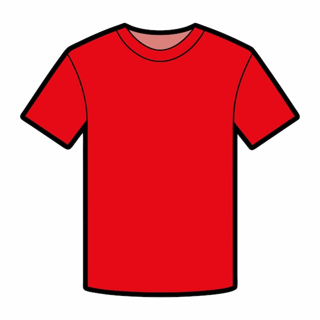 Vector mens red blank realistic tshirt template