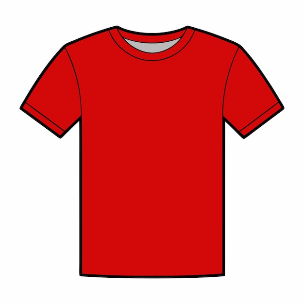 Vector mens red blank realistic tshirt template