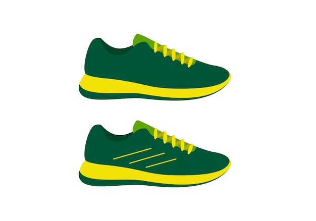 Mens running shoes, flat vector illustration.