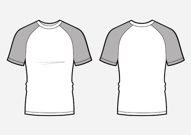 Vector mens white raglan tshirt design templates