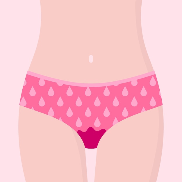 Menstruation concept bikini with blood stain women period