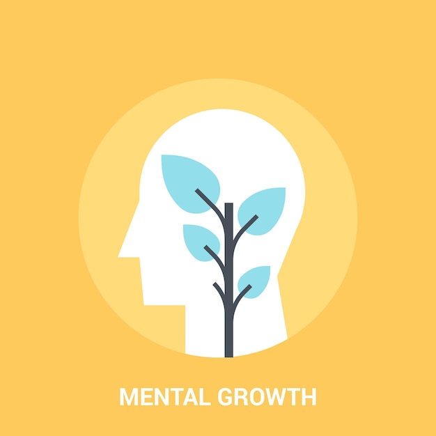 Mental growth icon concept