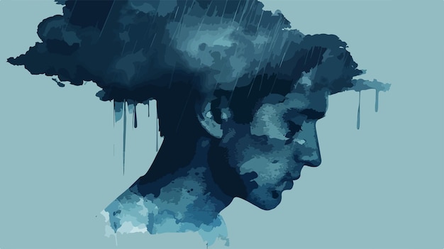 Mental Health and Anxiety Vector Illustration