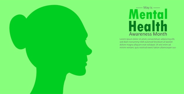 Mental Health Awareness Month in May, Vector Illustration.