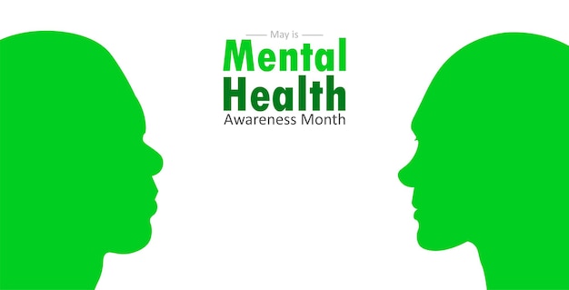 Mental Health Awareness Month in May, Vector Illustration.