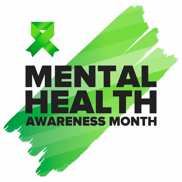 Mental Health Awareness Month Raising awareness of mental health Medical and healthcare Vector