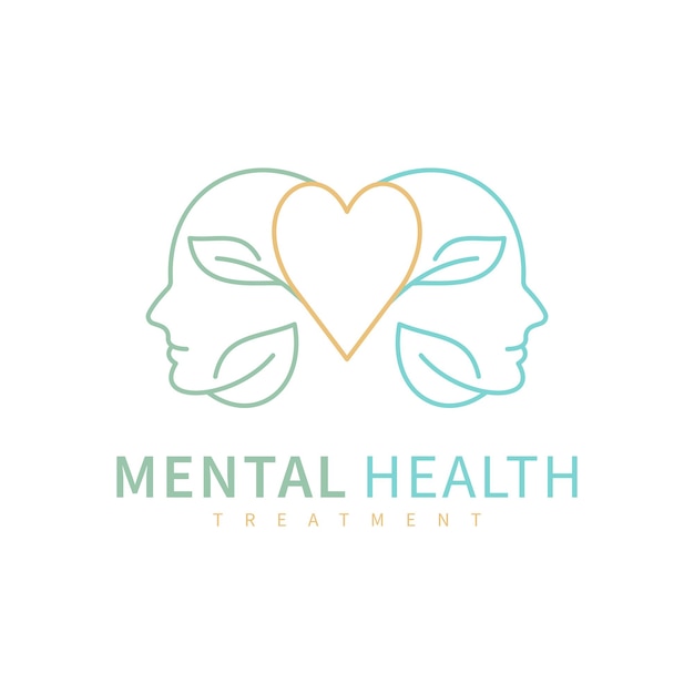 Vector mental health mind therapy psychology logo design