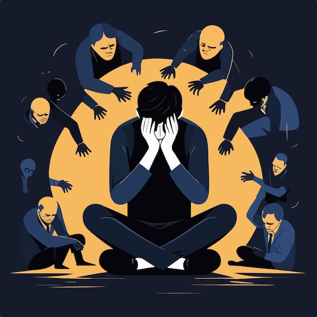 Vector mental health suppor illustration vektor