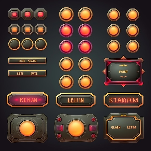 Menu game button for ui and ux