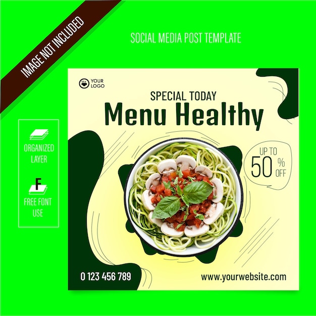 Menu healthy media post for promotion product