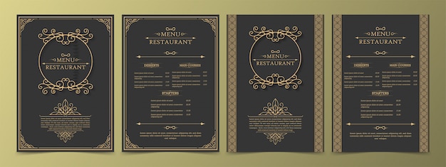 Menu Layout with ornamental Elements.