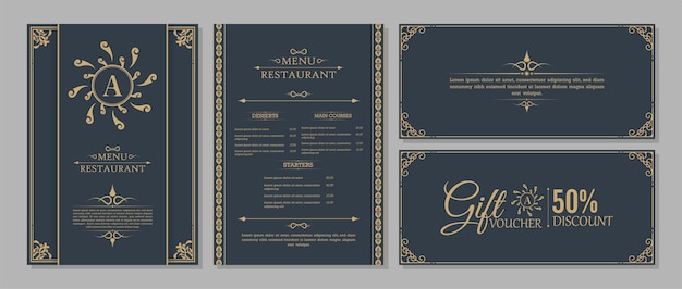 Menu Layout with Ornamental Elements.