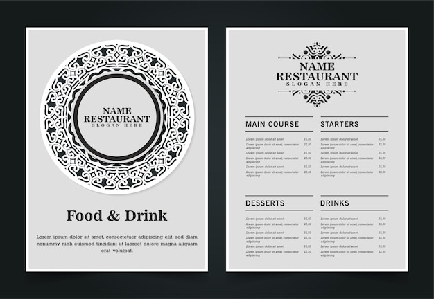 Menu Layout with ornamental Elements