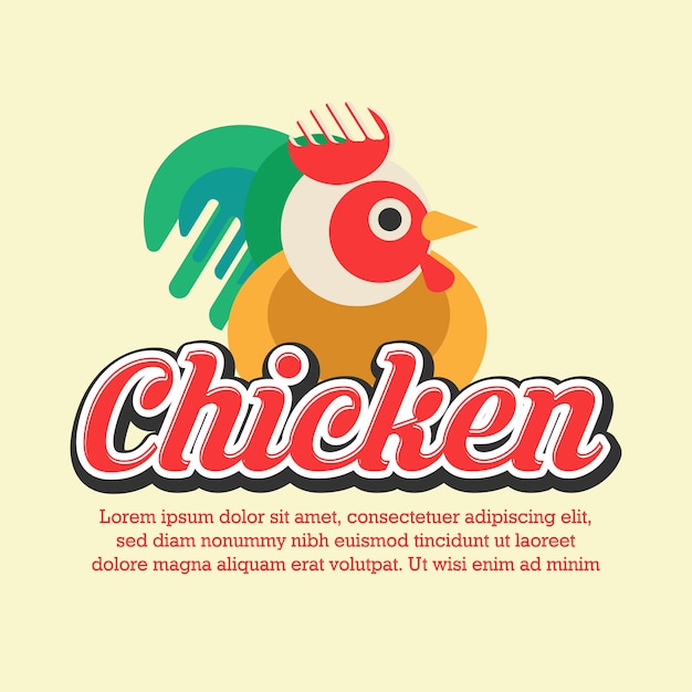 Vector menu logo chicken restaurant