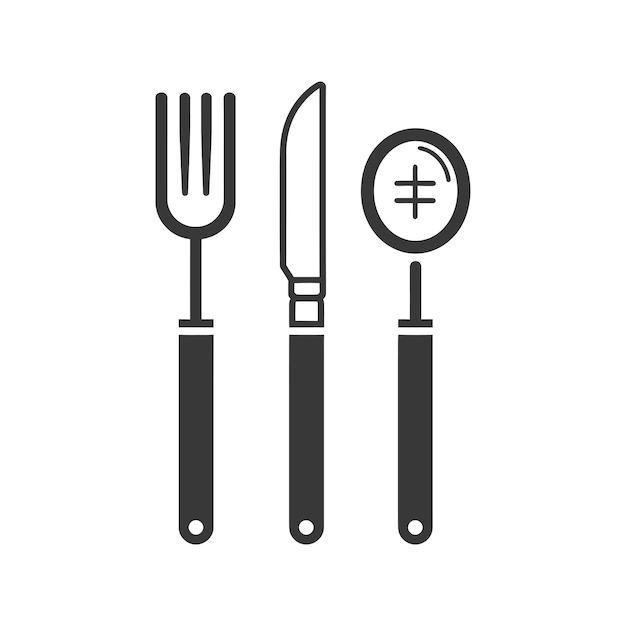 menu in minimalist line art icon logo symbol