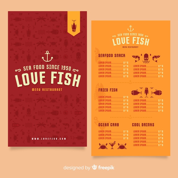 Menu retro style template