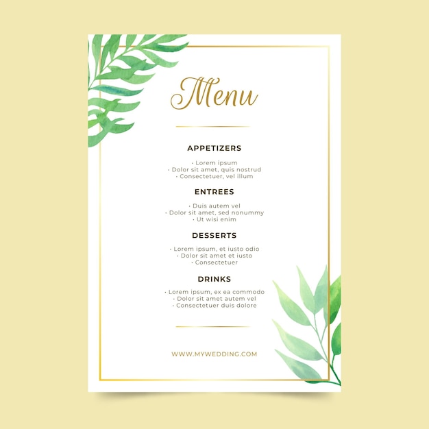 Menu template concept