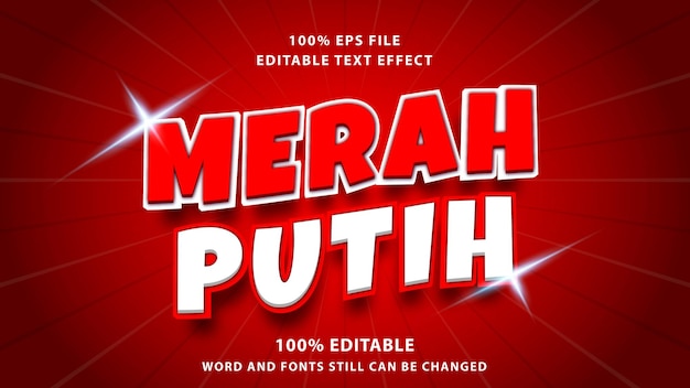 Merah Putih 3D Text Effect Template