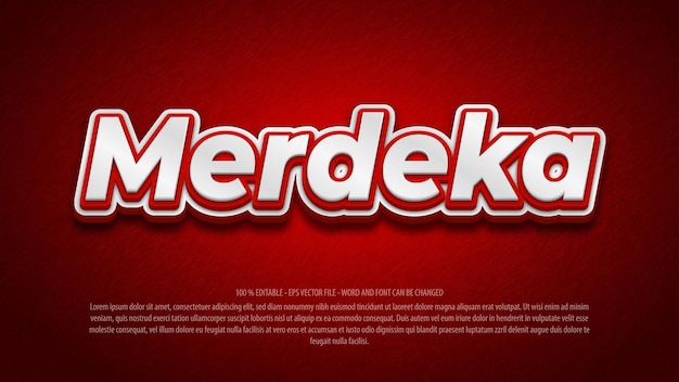 Merdeka 3d style editable text effect