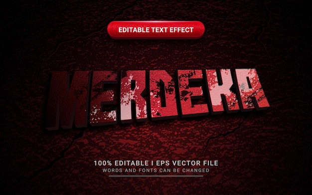 Merdeka 3d text effect