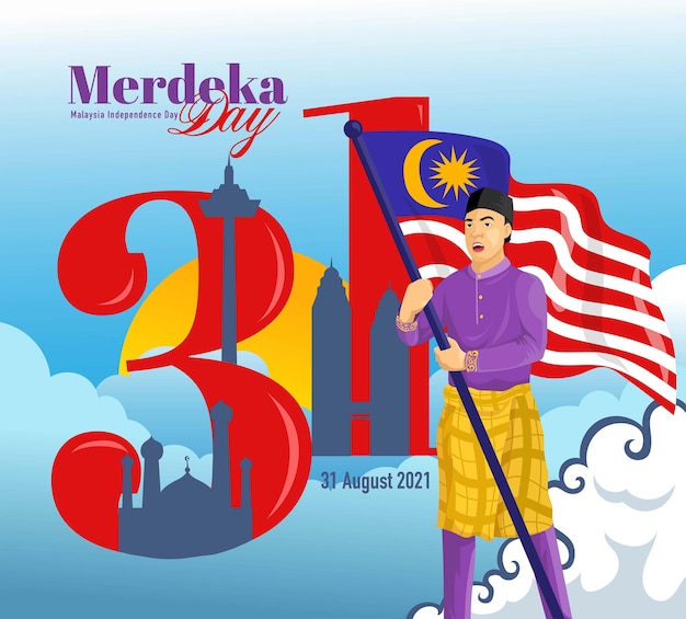 Merdeka Day or Malaysian Independence Day Celebration Background