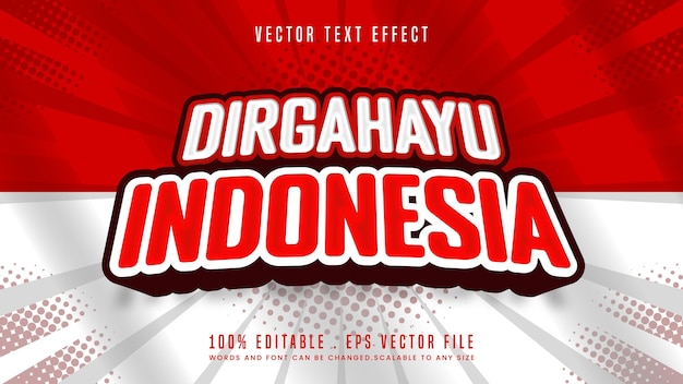 Merdeka Dirgahayu Indonesia independence day 3d editable text effect font style