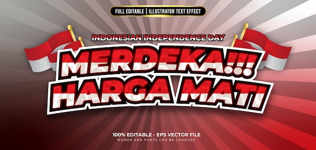 MERDEKA HARGA MATI 3D TEXT EFFECT TEMPLATE