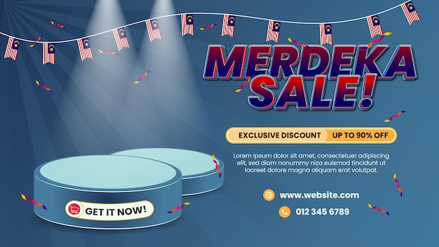 Merdeka sale banner promotion