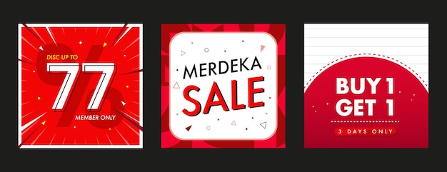 Vector merdeka sale social media banner template