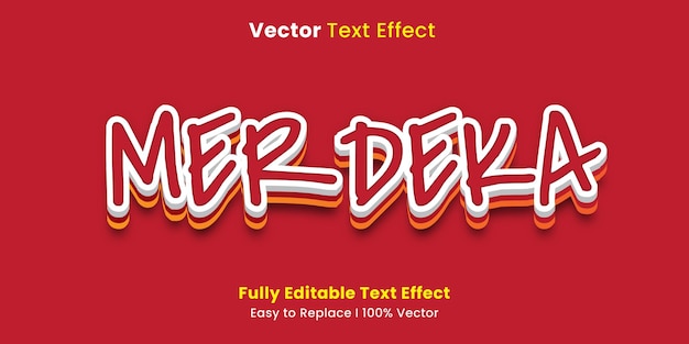 merdeka text effect with graphic style and editable