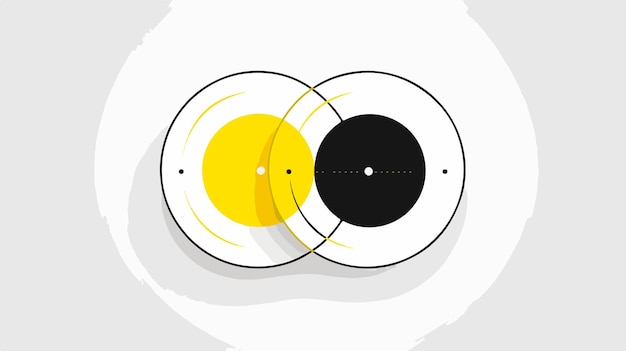 Vector merge circles venn diagram with lines chart infographic