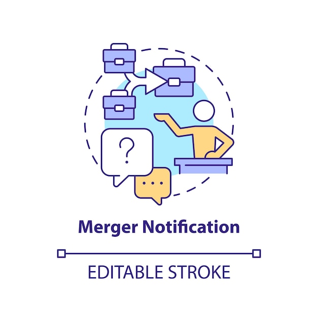 Merger notification concept icon