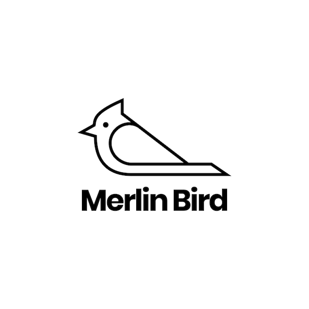 Merlin bird minimal logo design