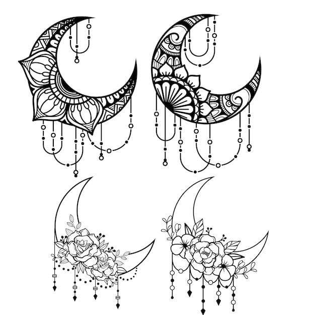 Vector mermaid silhouette svg moon svg