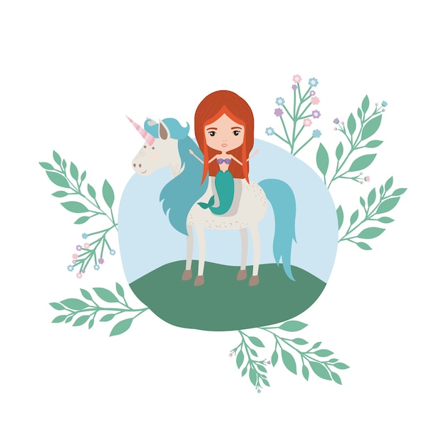 mermaid with unicorn in the camp 