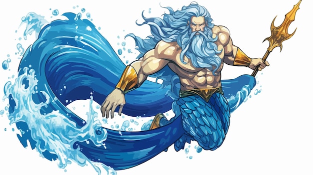 Merman Sea Creature Poseidon God Neptune Mythical Fantasy Art