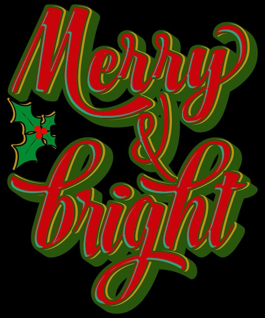 Merry and Bright Typography Design