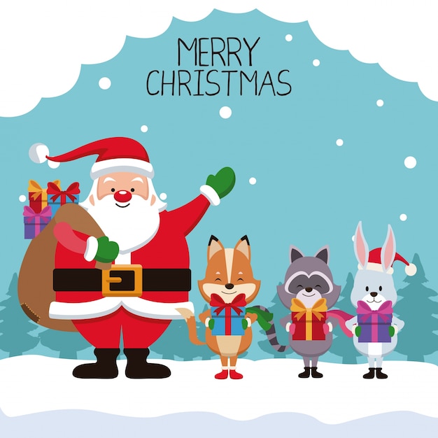 Merry chrismtas card cartoon