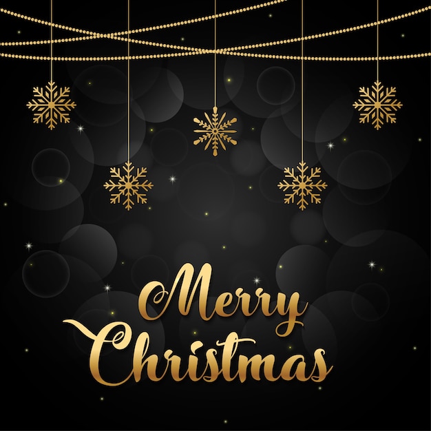 Merry Christmas background gold and black collors