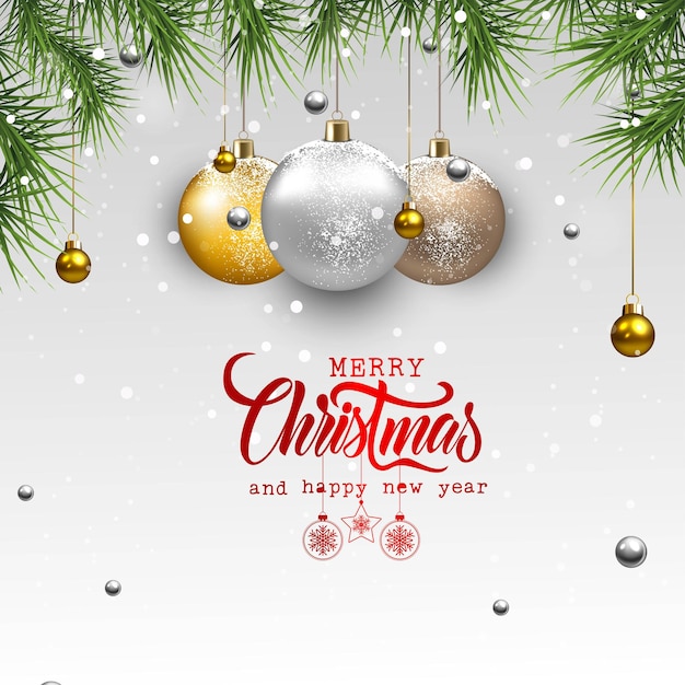 Merry Christmas background Winter Holiday Posters or banners design in modern realistic style