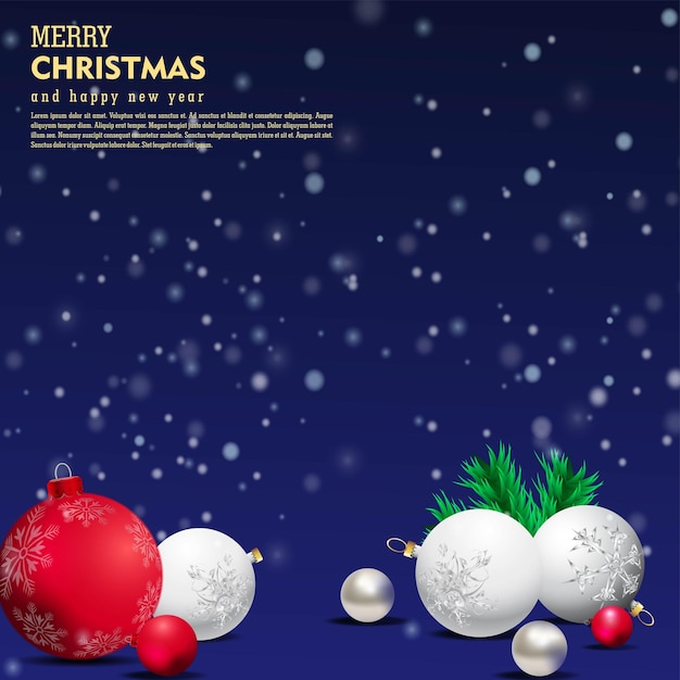 Merry Christmas background Winter Holiday Posters or banners design in modern realistic style