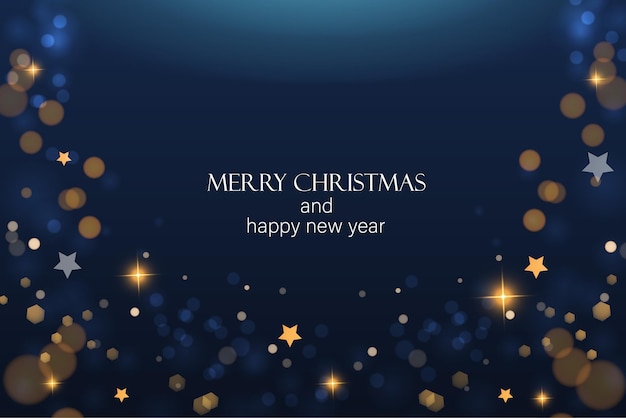 Merry Christmas background with boke effect vector illustration