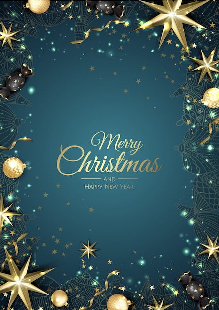 Merry Christmas background with christmas elements