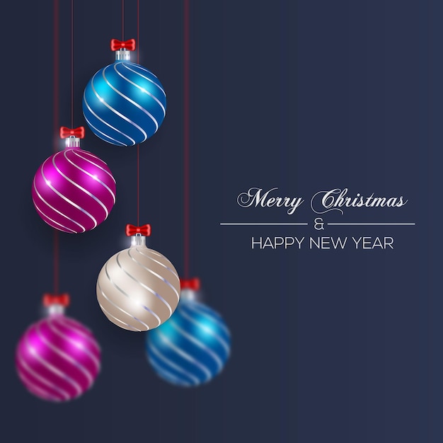 Merry Christmas Ball Red  Silver Blue Christmas Color  Style