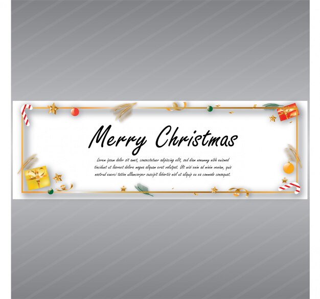 Merry christmas banner, Christmas cover socail media. 